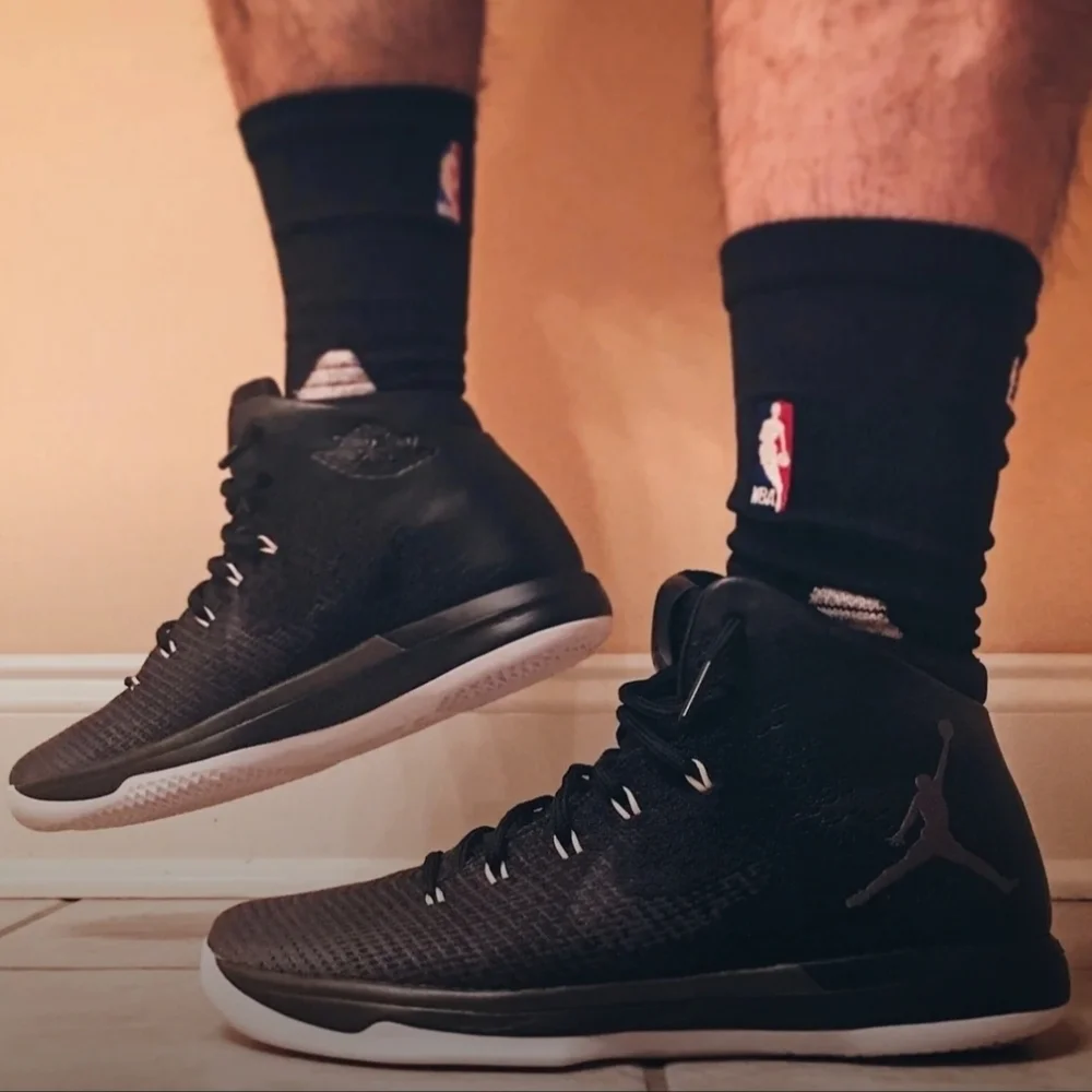 Nike Air Jordan 31 XXXi Black Cat Black/White 845037-010 Retro Sneakers Mens 9.5